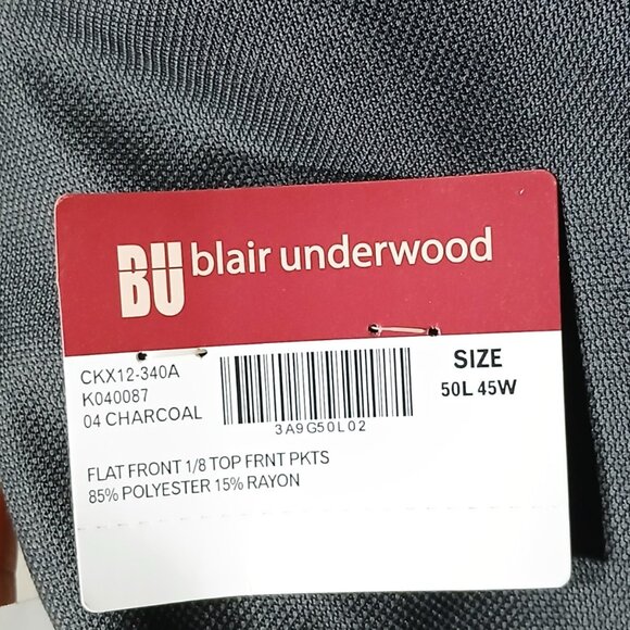 NWT Blair Underwood Black 2-Piece Suit 50L Jacket 45W Pants $169 Retail - Picture 4 of 14